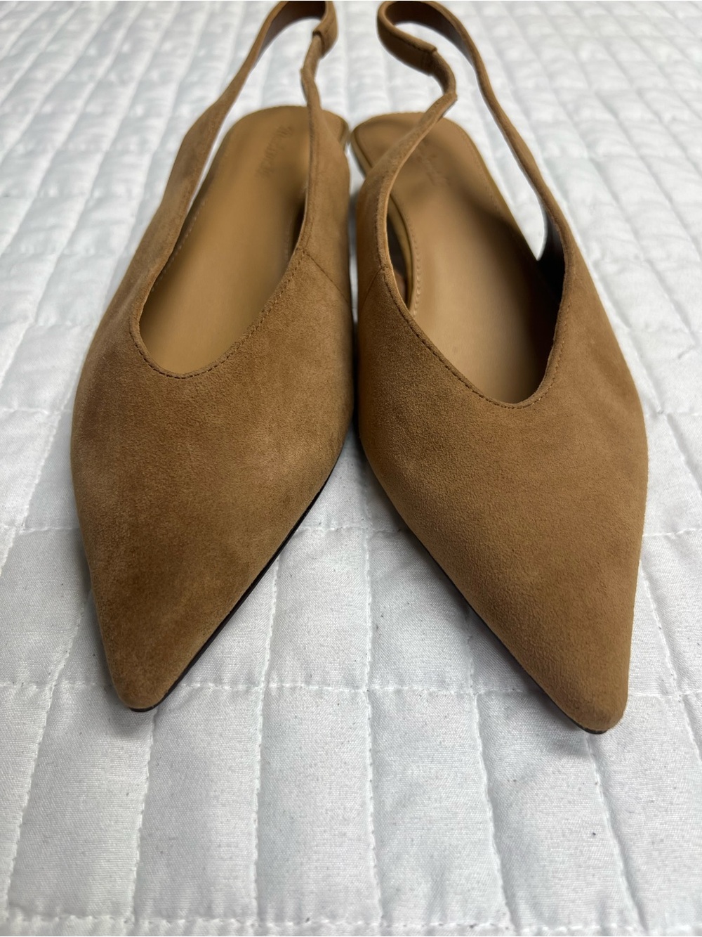 Madewell The Simone Kitten-Heel Slingback Pumps Dried Acorn Tan Suede Size 6.5 - Picture 8 of 11